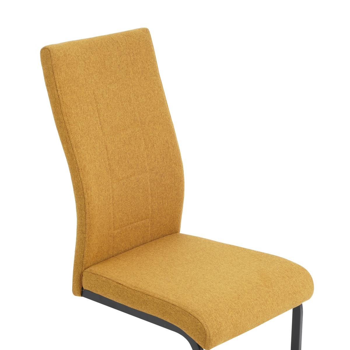 KRZESŁO NA PŁOZIE REUS - czarny/musztardowy, Design, metal/tkanina (44/100/59cm) - Carryhome