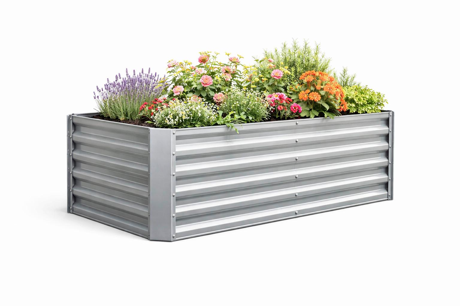 Hochbeet Vcm Beet "galdo Xl" - Silberfarben, Modern, Metall (180/57/90cm)