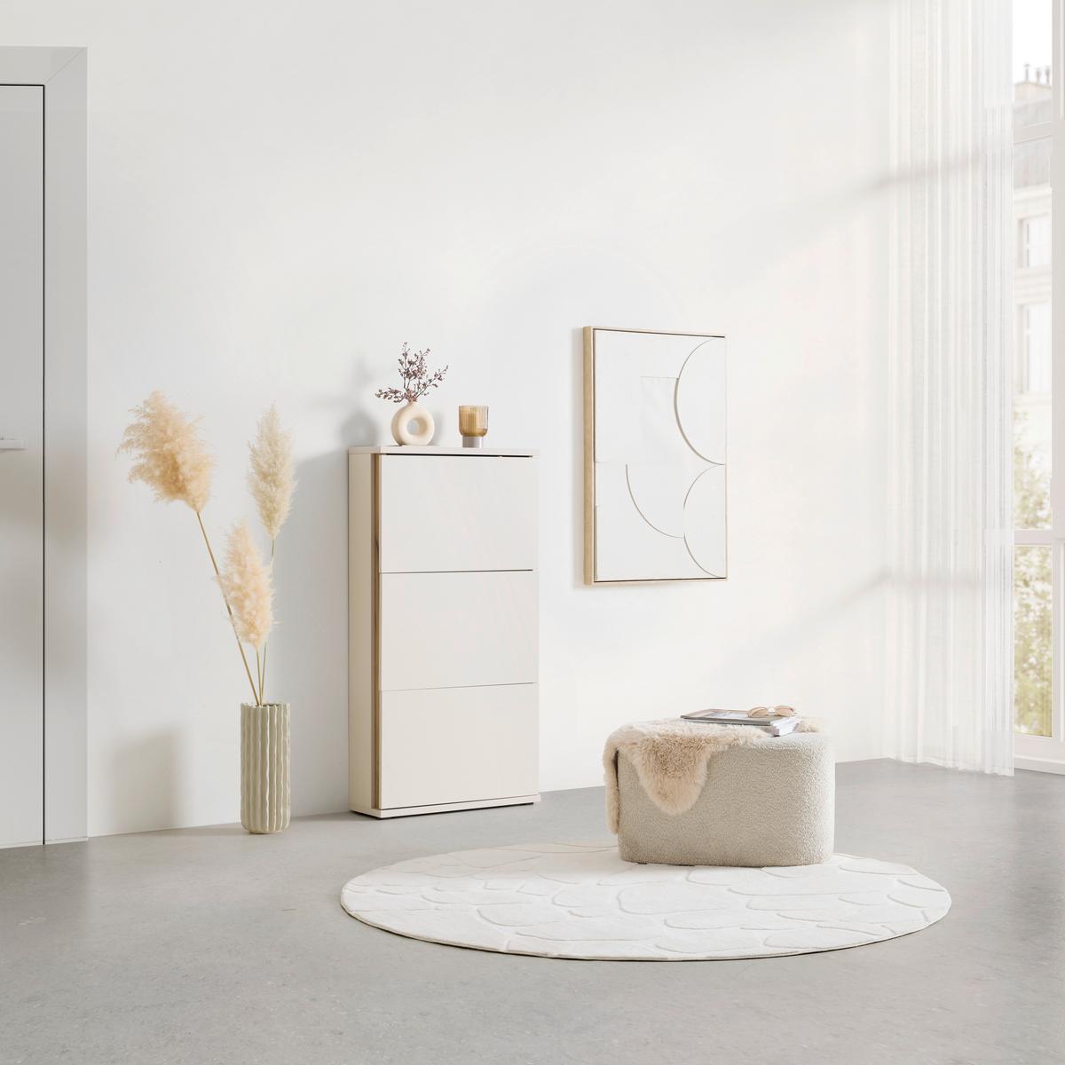 Schuhkipper Antonio Kaschmir/Evoke Eiche - Eichefarben/Creme, MODERN, Holzwerkstoff/Kunststoff (61/118/21cm) - Mömax