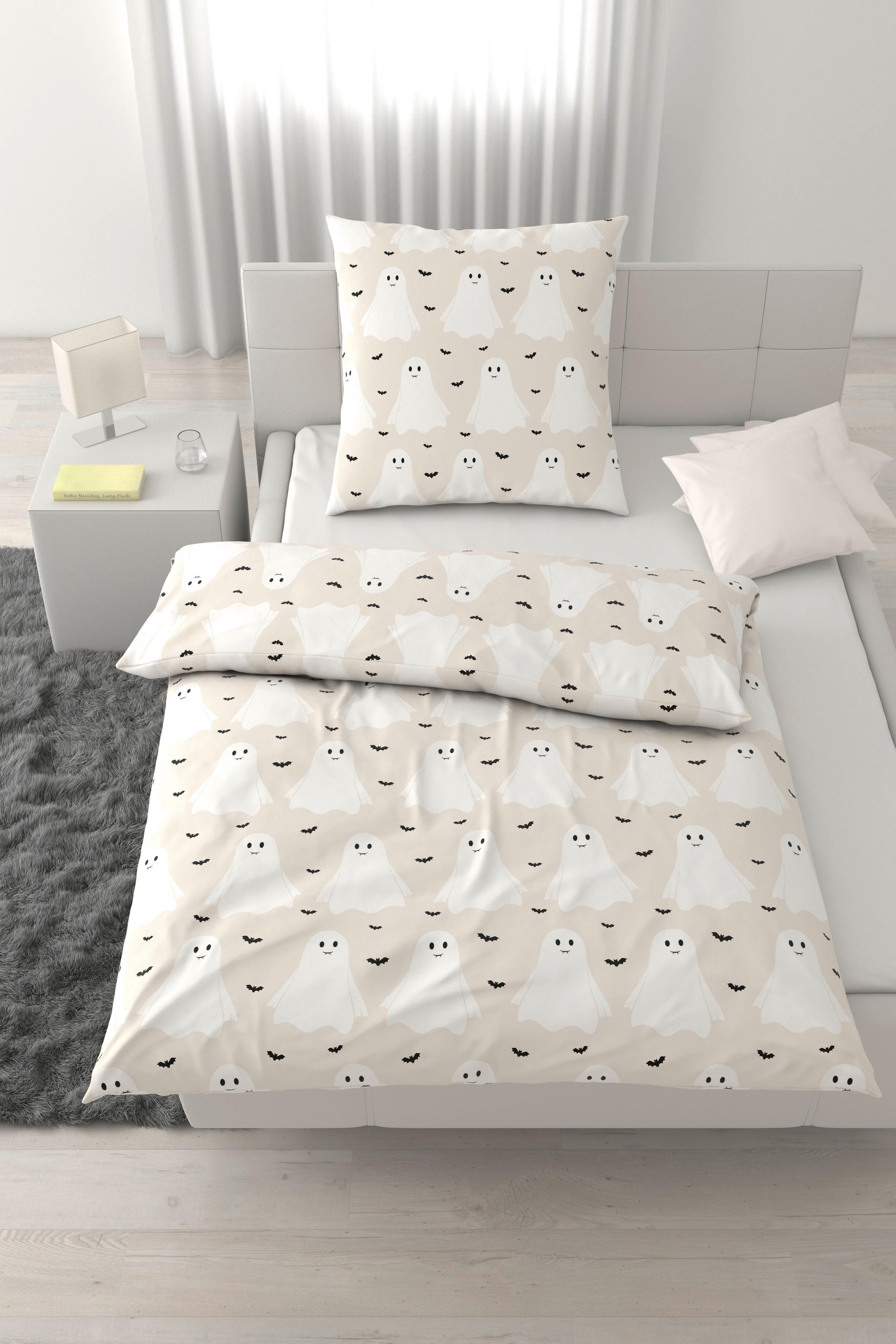 Bettwäsche Ghostie Beige ca. 135x200cm - Beige, Textil (200/135cm) - Mömax