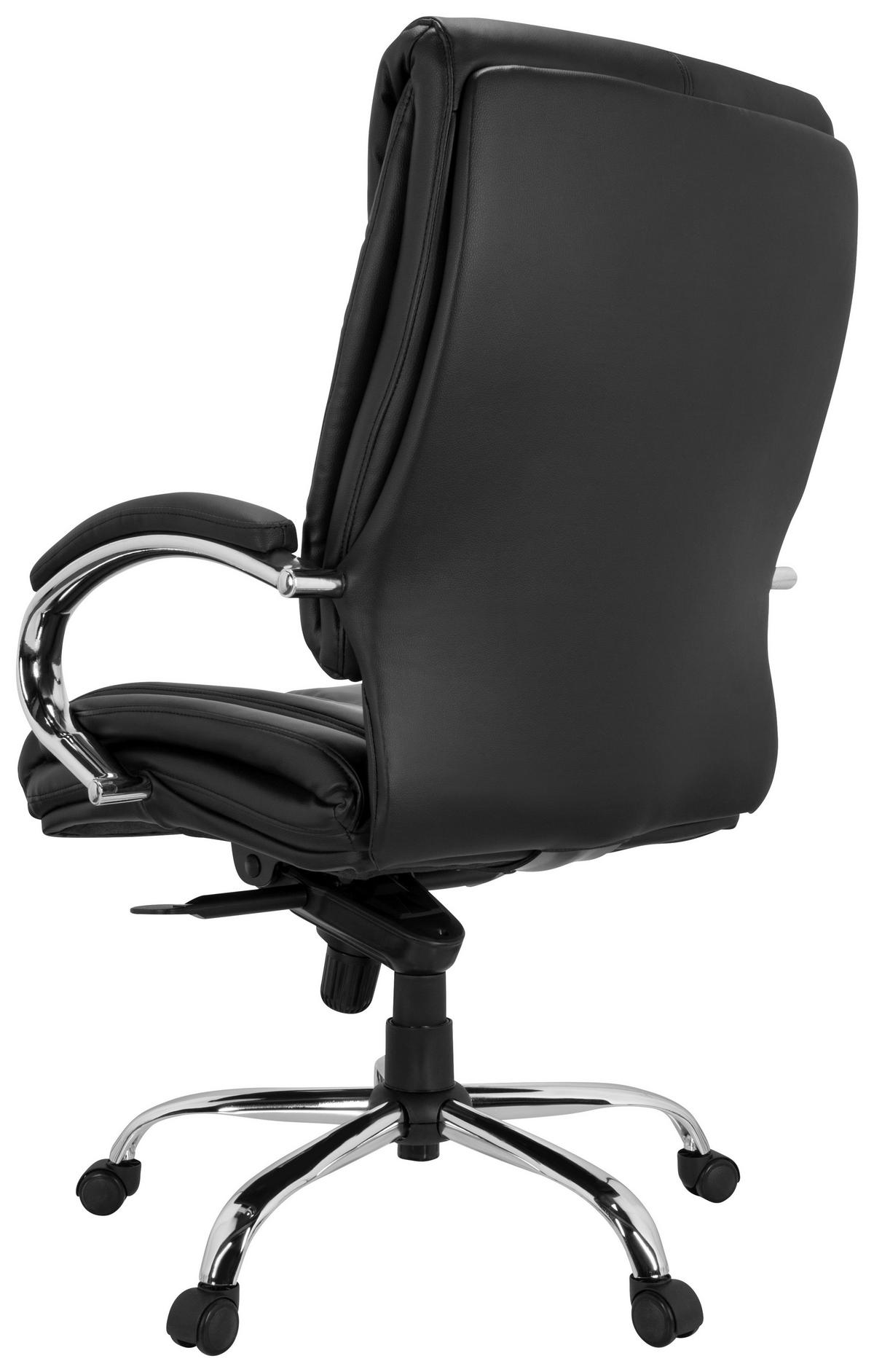 Pisarniški Stol Xxl H 100 Pu, Črna - srebrne barve/črna, Basics, kovina/umetna masa (66/113/70cm) - MID.YOU