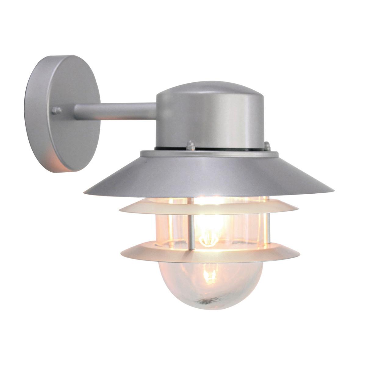Kültéri Falilámpa Copenhagen - ezüstszínű, Konventionell, üveg/fém (23,6/22/26cm) - Elstead Lighting