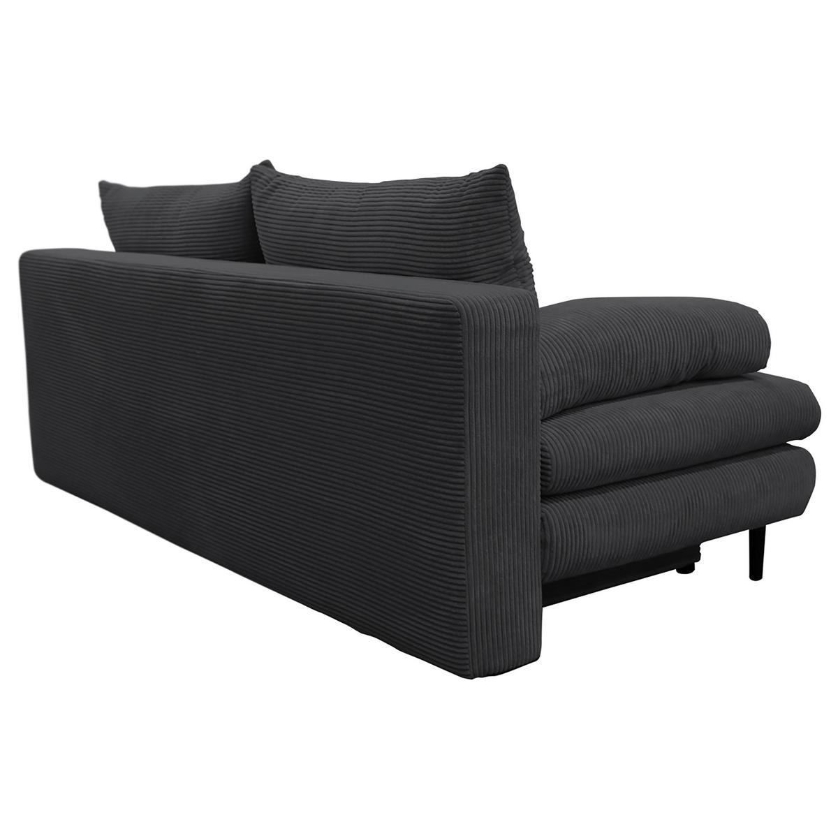 Trosjed Na Razvlačenje Fiore - tamno siva/crna, Design, tekstil/drvo (202/85/99cm) - Modern Living