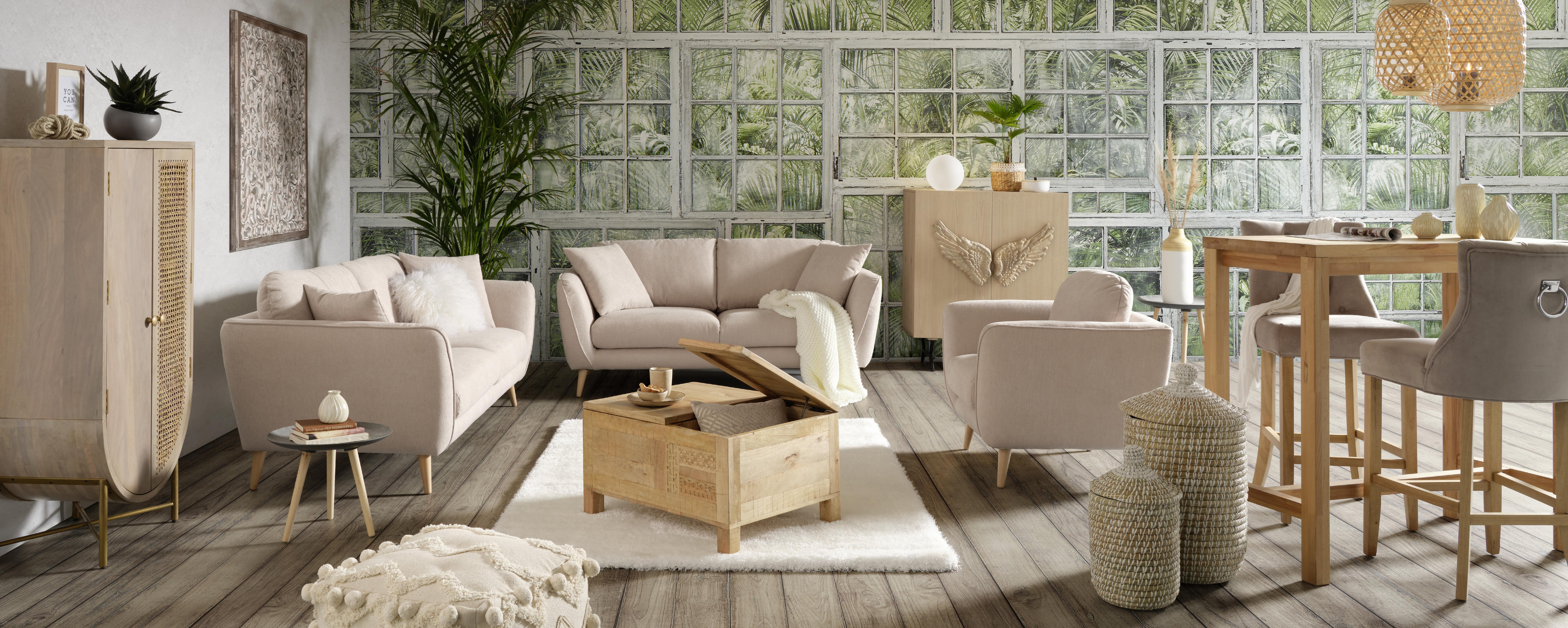 Dreisitzer-Sofa in Beige - Jetzt Online bestellen