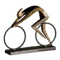 Skulptur Racer Schwarz/Bronzefarben - Schwarz/Bronzefarben, Basics, Kunststoff/Metall (36/28,5/7,5cm)