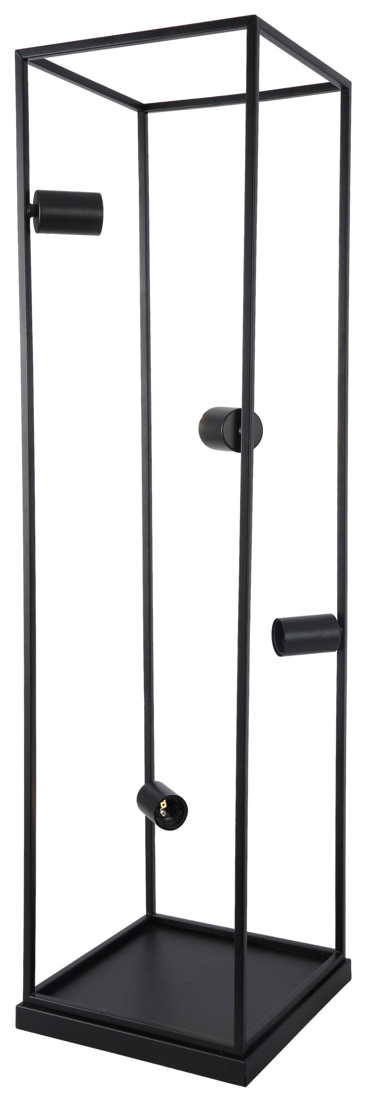 lampadaire Qaudri max. 40 Watt - noir, Konventionell, métal (27/26/130cm) - Modern Living