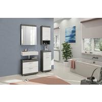Badezimmer Scout 4-tlg. ca. 97 cm Anthrazit/Weiß - Weiß Hochglanz/Grau, MODERN, Holzwerkstoff/Kunststoff (97cm) - MID.YOU