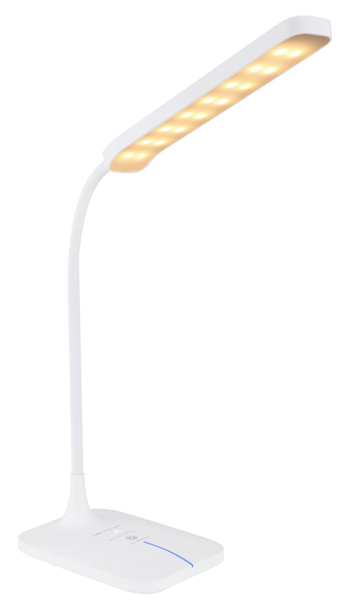 Namizna Led-svetilka Urano, S Sijalko - bela/opal, Basics, umetna masa (43/12,8cm) - Globo