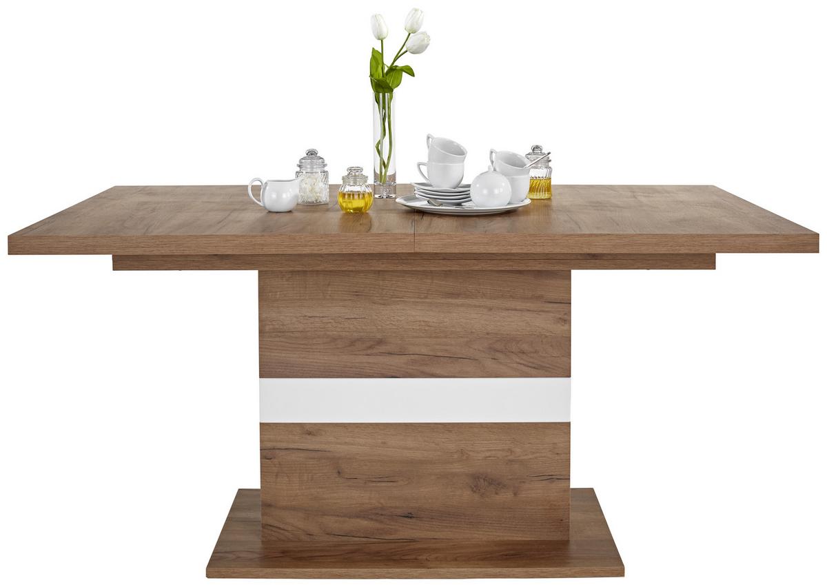 Raztegljiva Miza Avensis, Barva Hrasta, 160-200 X 90 Cm - barve hrasta/bela, Moderno, leseni material (160/76/90cm) - Mömax