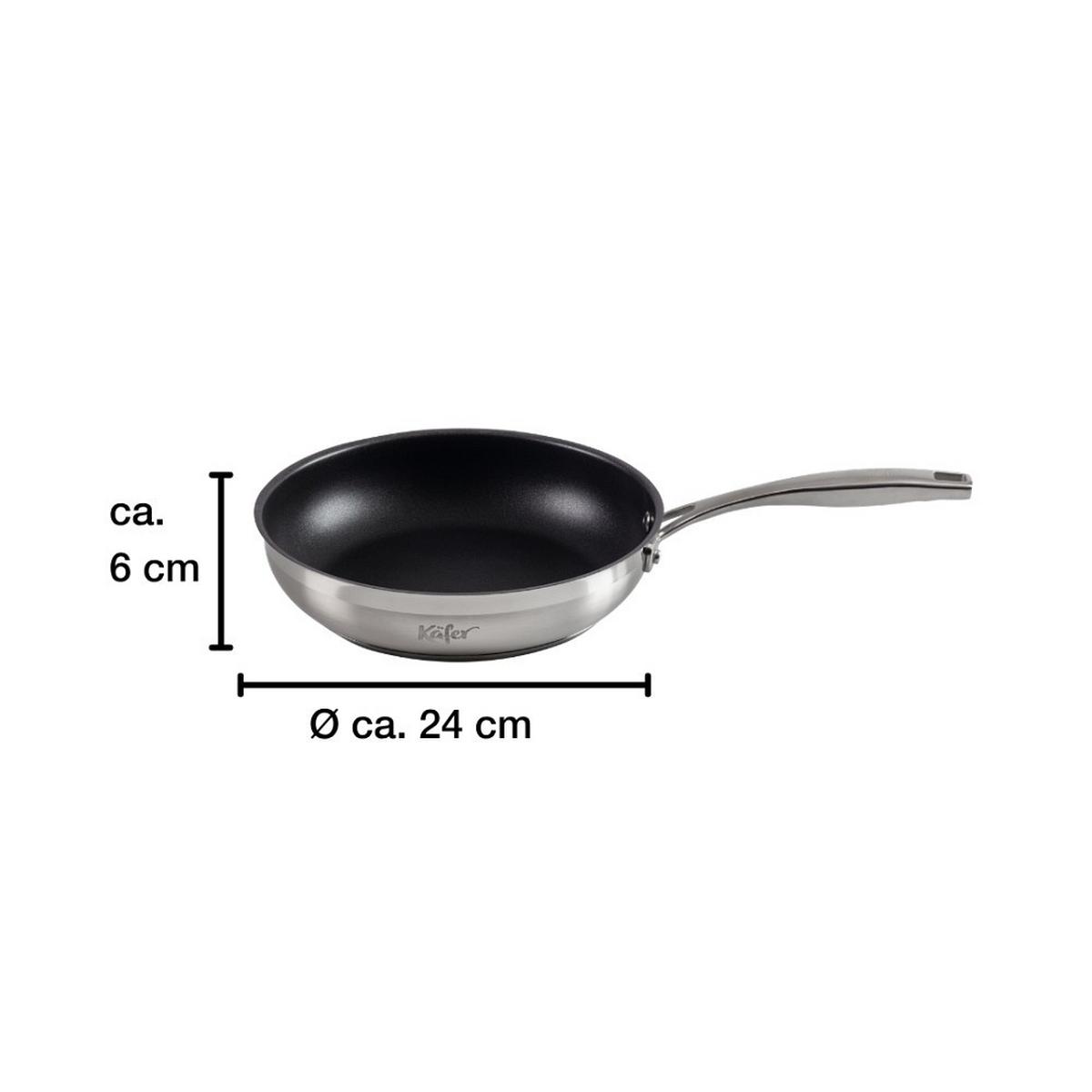 Sütőserpenyő 4428-Ka - nemesacélszínű/fekete, Basics, fém (24cm) - Käfer