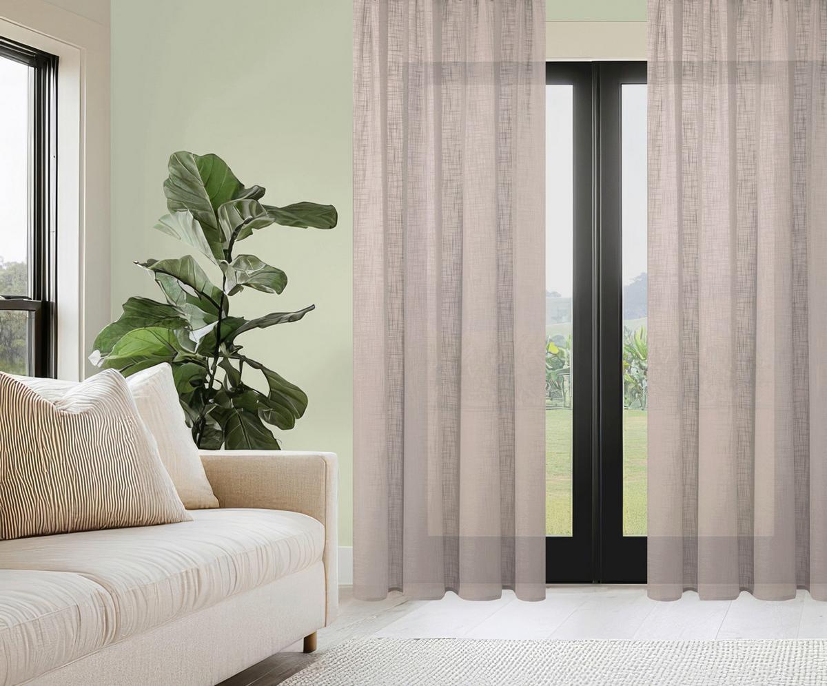 ZASŁONA GOTOWA SOFTY 2 SZT. - taupe, Basics, tkanina (140/160cm)