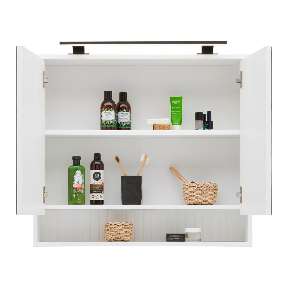 Spiegelschrank Aida Weiß - Weiß, MODERN, Glas/Holzwerkstoff (80/70/20cm) - Mömax