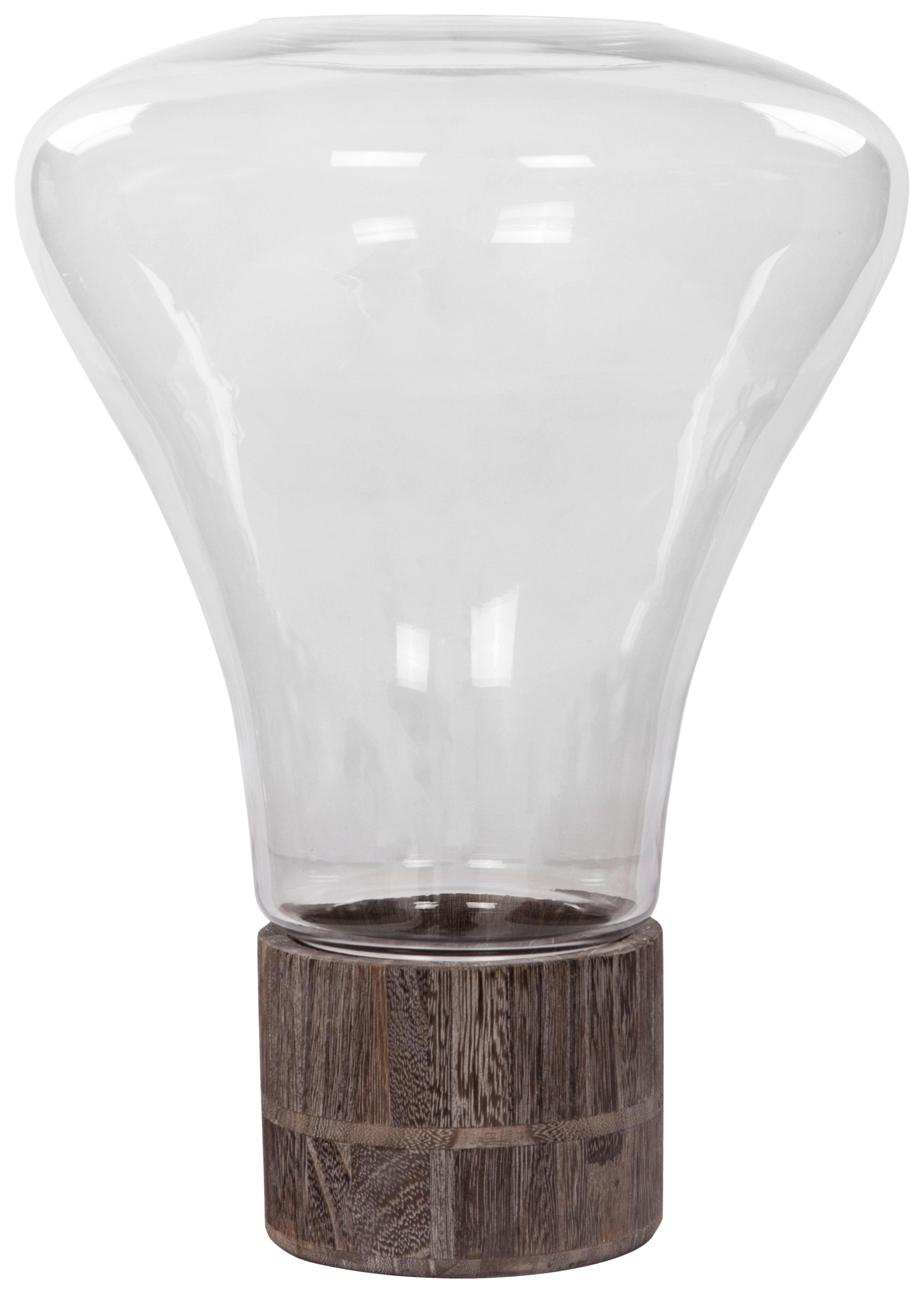 WINDLICHT ERIS - Grau, Lifestyle, Glas/Holzwerkstoff (31/38cm) - Kayoom