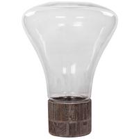 WINDLICHT ERIS - Grau, Lifestyle, Glas/Holzwerkstoff (31/38cm) - Kayoom