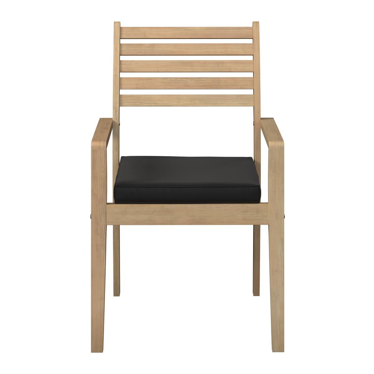 KOMPLET OGRODOWY ZE STOŁEM TABEA - antracytowy/kolor drewna tekowego, Modern, drewno/tkanina (90/65/75/82/90/62cm) - Ambia Garden
