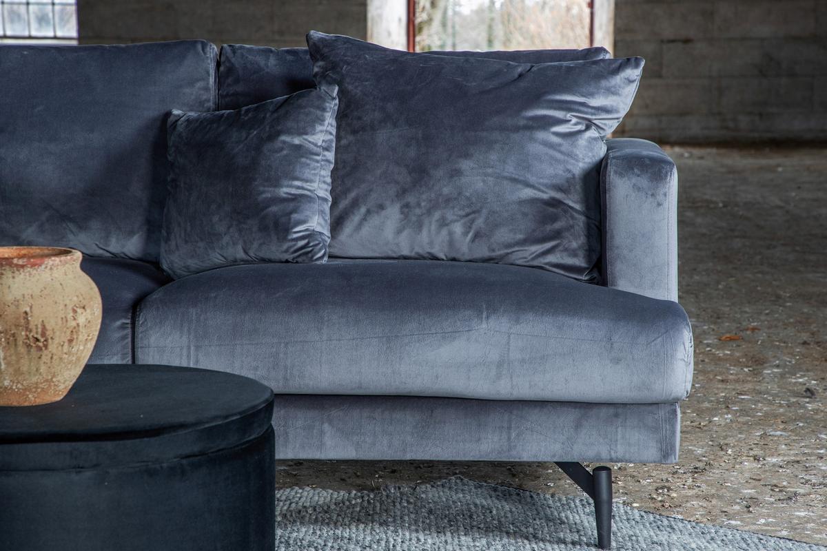3-SITZER-SOFA SOFIA - Dunkelgrau/Schwarz, Design, Kunststoff/Textil (260/86/88cm) - Livetastic