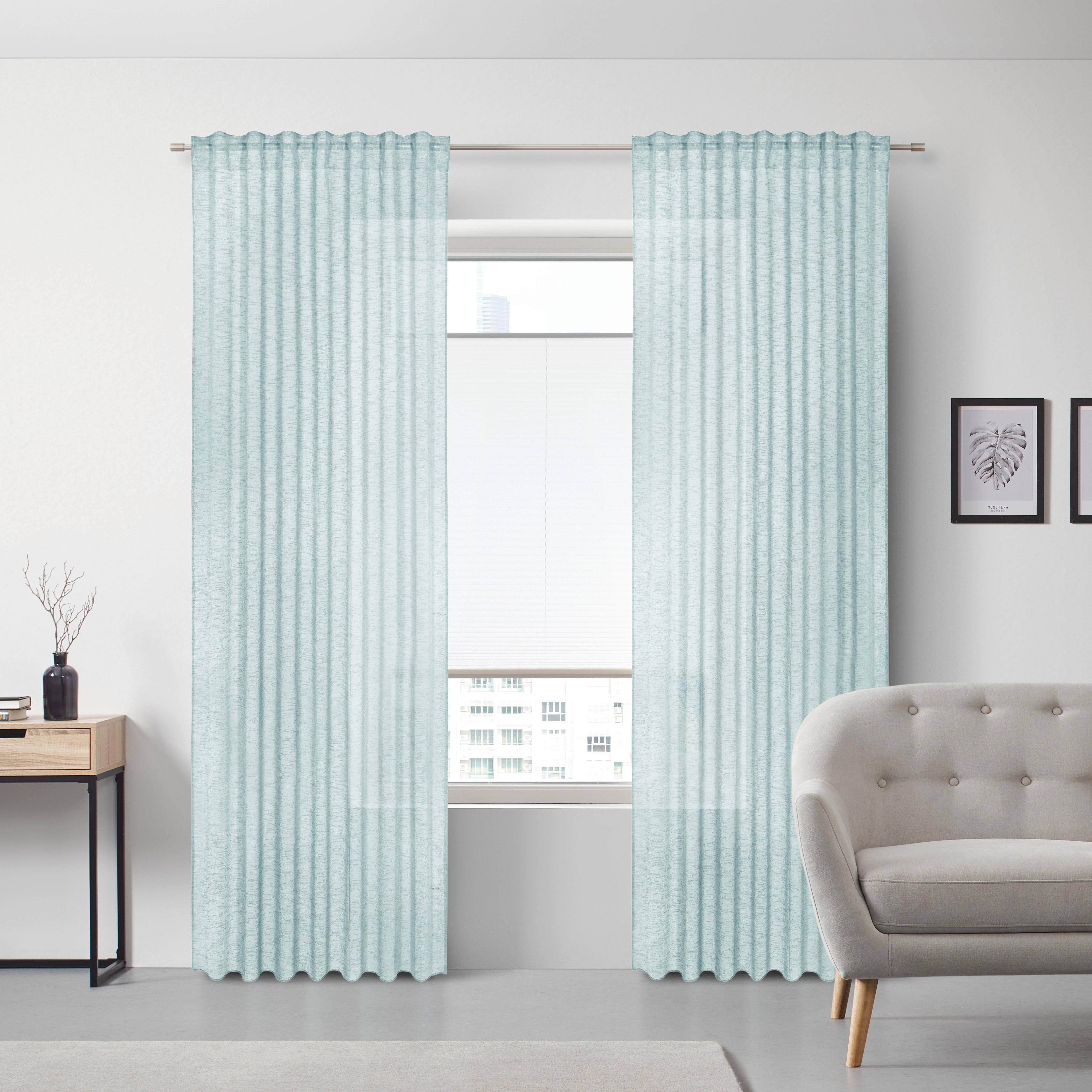 GARDINLÄNGD SIGRID -EXT- - grön, Romantik / Lanthus, textil (140/245cm) - Premium Living