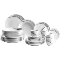 Kombiservice Tajo aus Porzellan, 30-teilig - Weiß, Basics, Keramik - Mäser