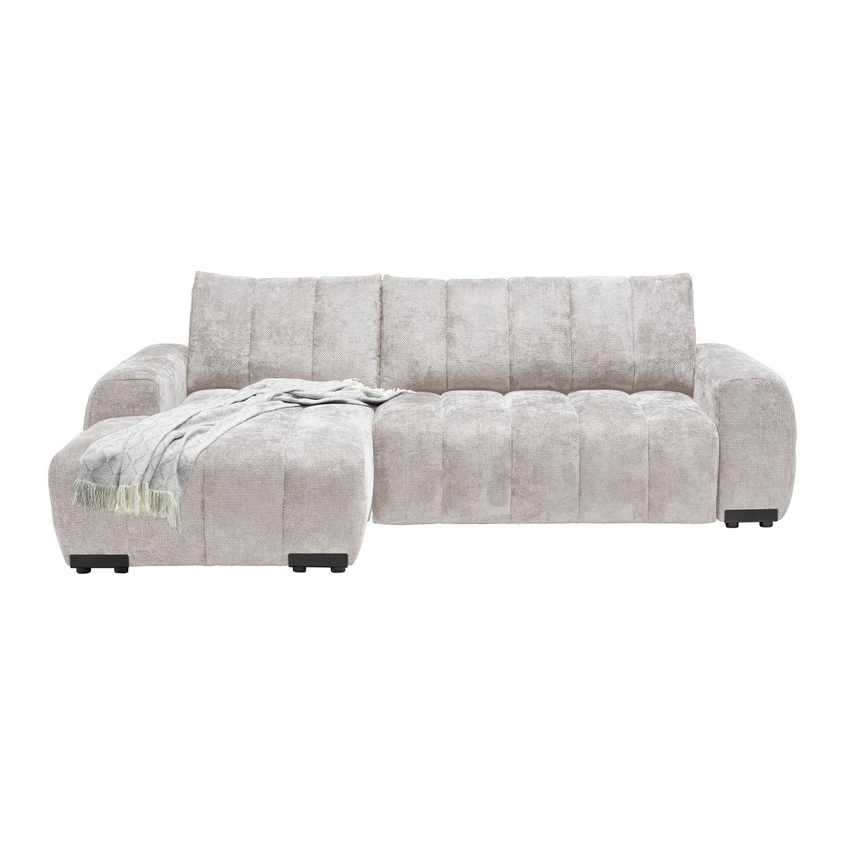 Wohnlandschaft Bolonia Creme - Schwarz Hochglanz/Creme, MODERN, Textil/Metall (166/93/273cm) - Mömax