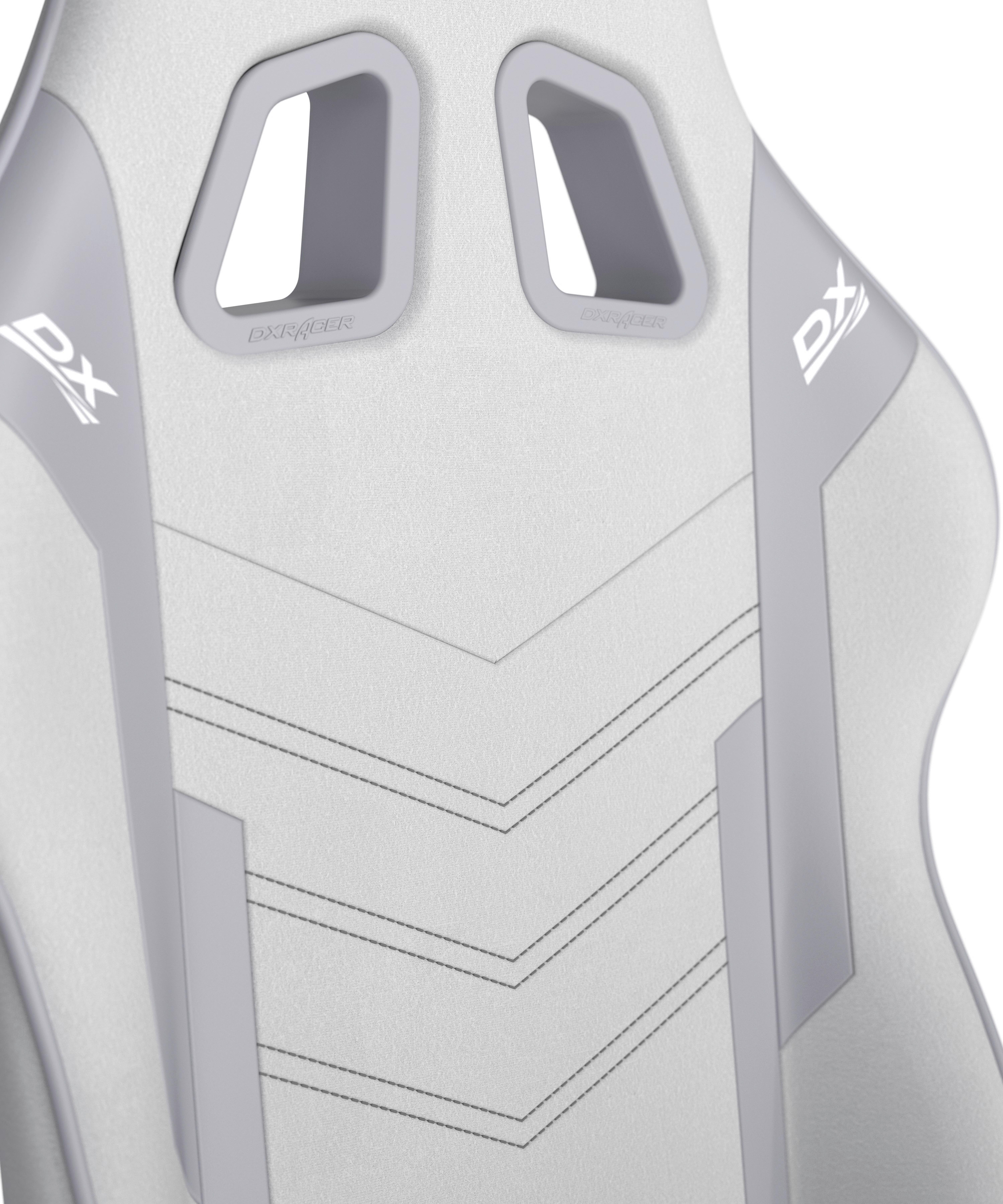 GAMINGSTOL PRINCE - vit/grå, Modern, textil/plast (67/126/67cm) - Dxracer