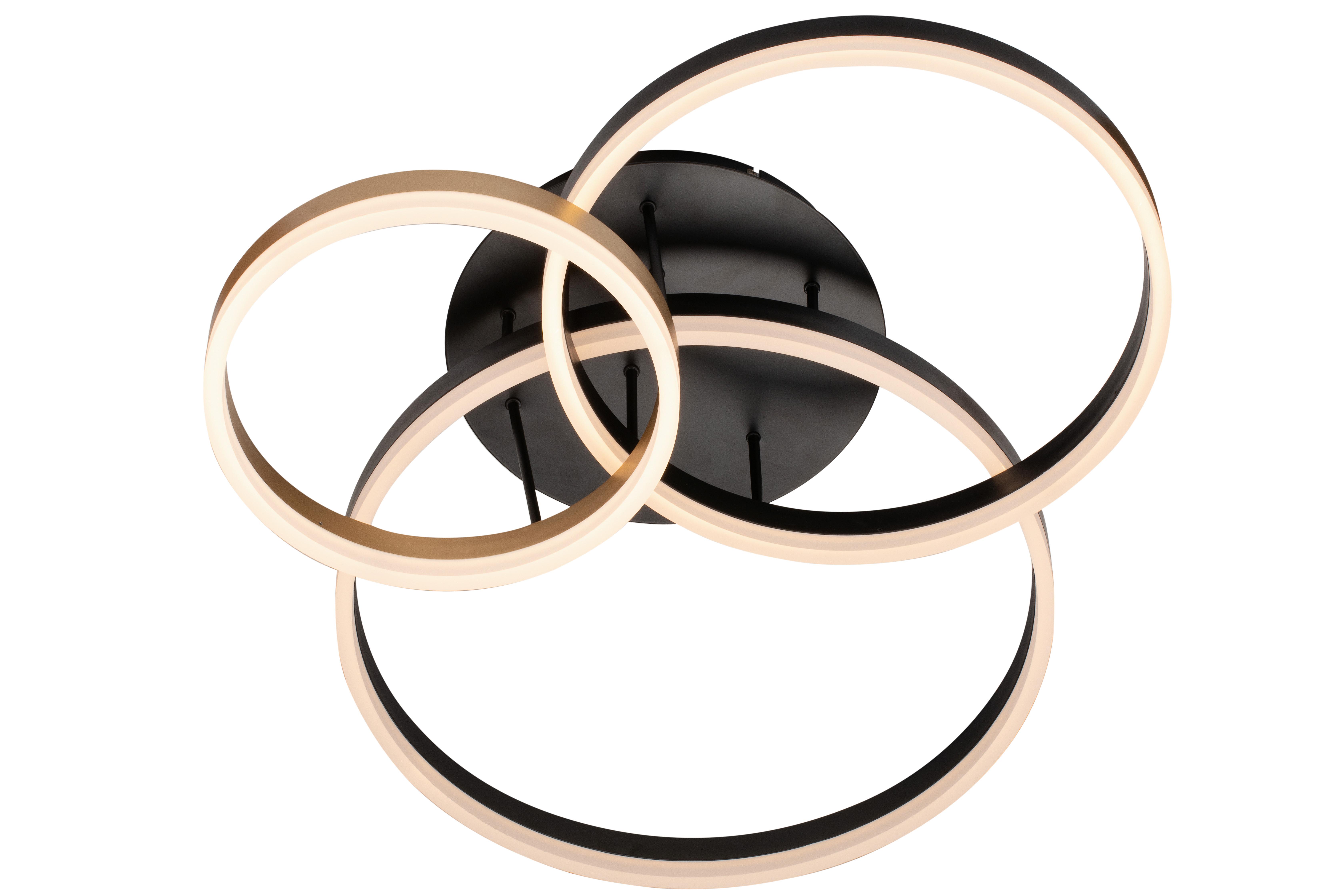 LAMPA SUFITOWA LED BISMARCK - czarny/kolor złoty, Design, tworzywo sztuczne/metal (77/62/21cm) - Dieter Knoll