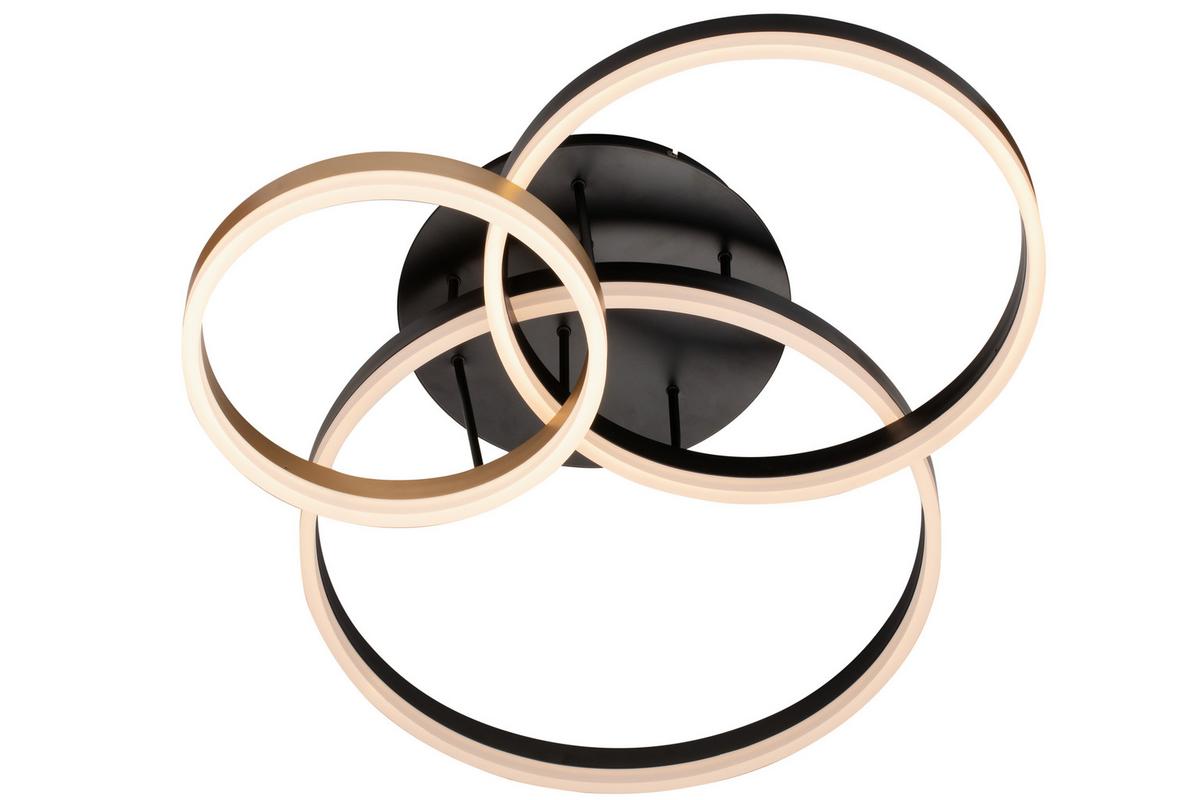 LAMPA SUFITOWA LED BISMARCK - czarny/kolor złoty, Design, tworzywo sztuczne/metal (77/62/21cm) - Dieter Knoll