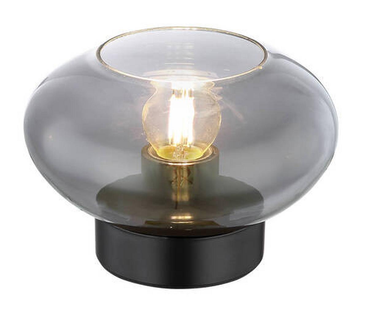 Tischleuchte Shaun in Schwarz max. 40 Watt - Schwarz, Design, Glas/Metall (18/12,5cm) - Globo