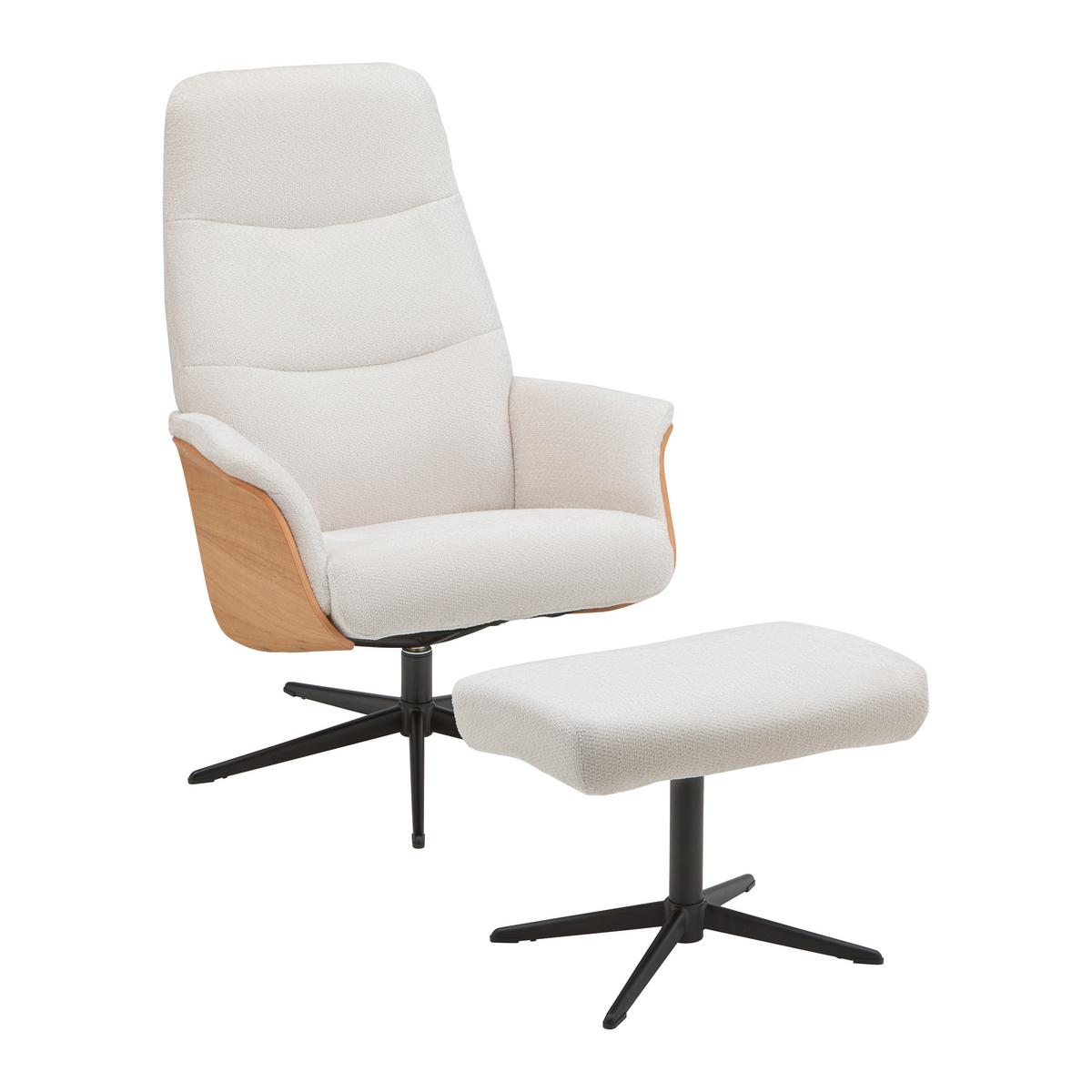 Relaxsessel Como Ecru - Ecru/Schwarz, MODERN, Textil (74/106/80cm)