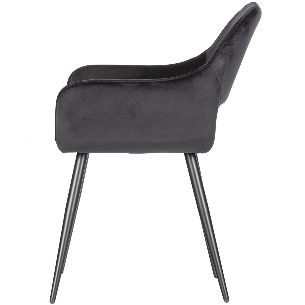 Armlehnstuhl-Set Jel Schwarz B: 60cm - Schwarz, MODERN, Textil/Metall (60/80/57cm) - Livetastic