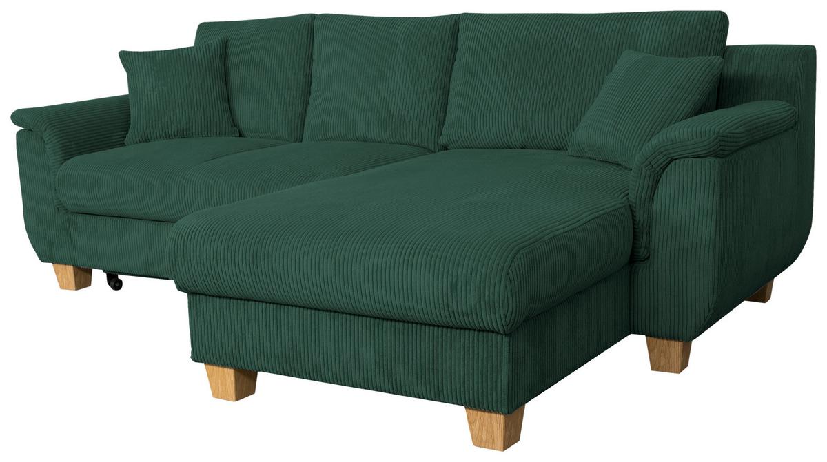 Kutna Garnitura Alex - zelena/prirodne boje, Moderno, tekstil/plastika (246/156cm) - Modern Living