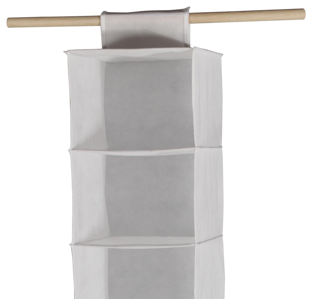Viseči Shranjevalnik Cliff 2, Bela, 6 Predelkov - bela, Moderno, tekstil (30,5/127/30cm) - Modern Living