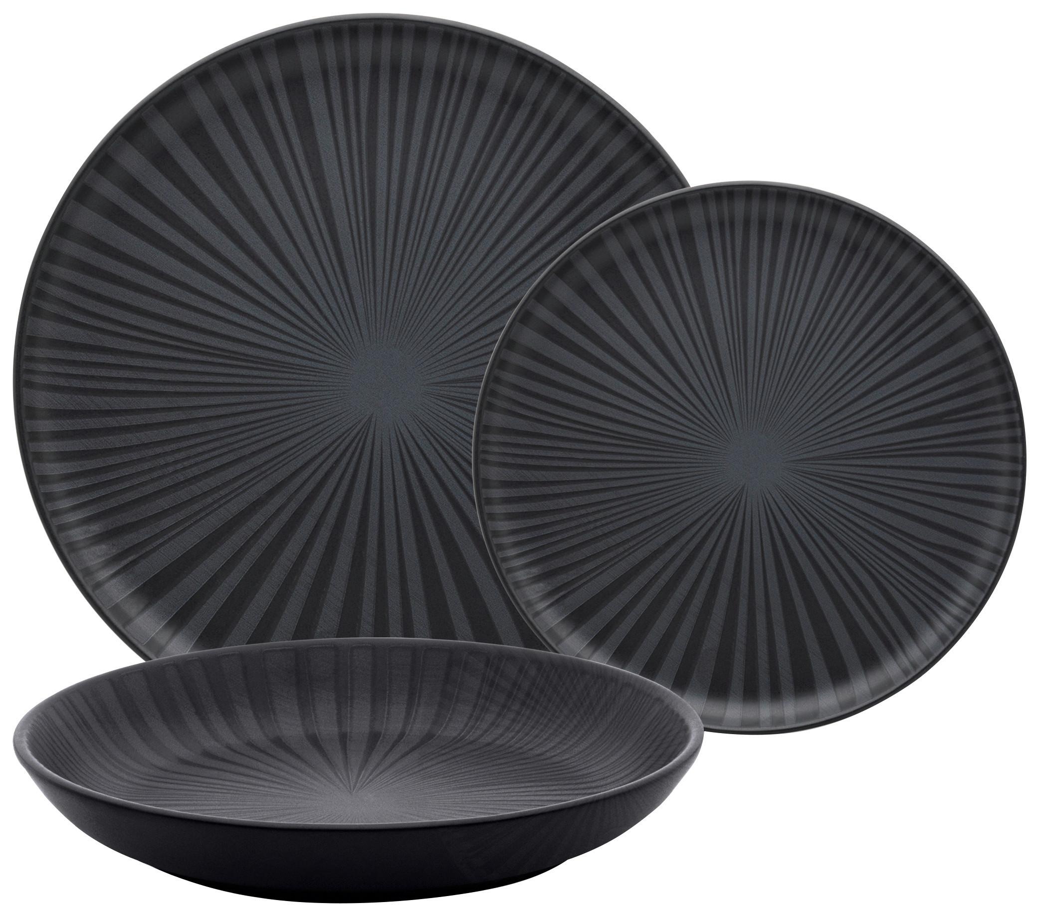 Serviciu de masă Blacky - negru, Modern, ceramică - Mömax