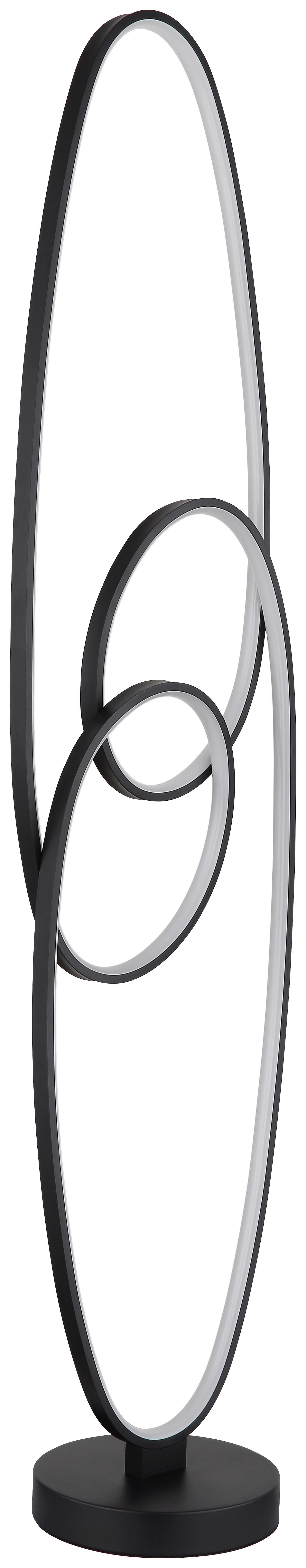 LED-GOLVLAMPA ITI - opal/svart, Modern, metall/plast (30/25/120cm) - Mömax