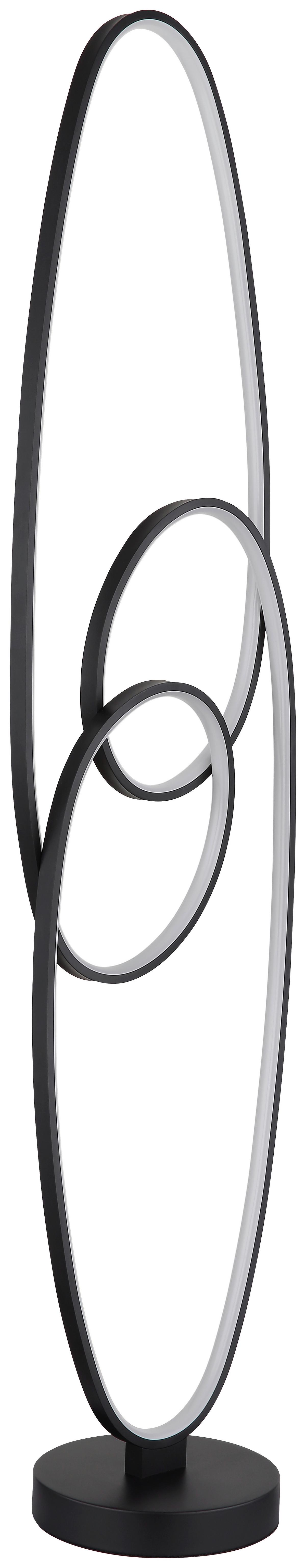 Stoječa Led-svetilka Iti - črna/opal, Moderno, kovina/umetna masa (30/25/120cm) - Mömax