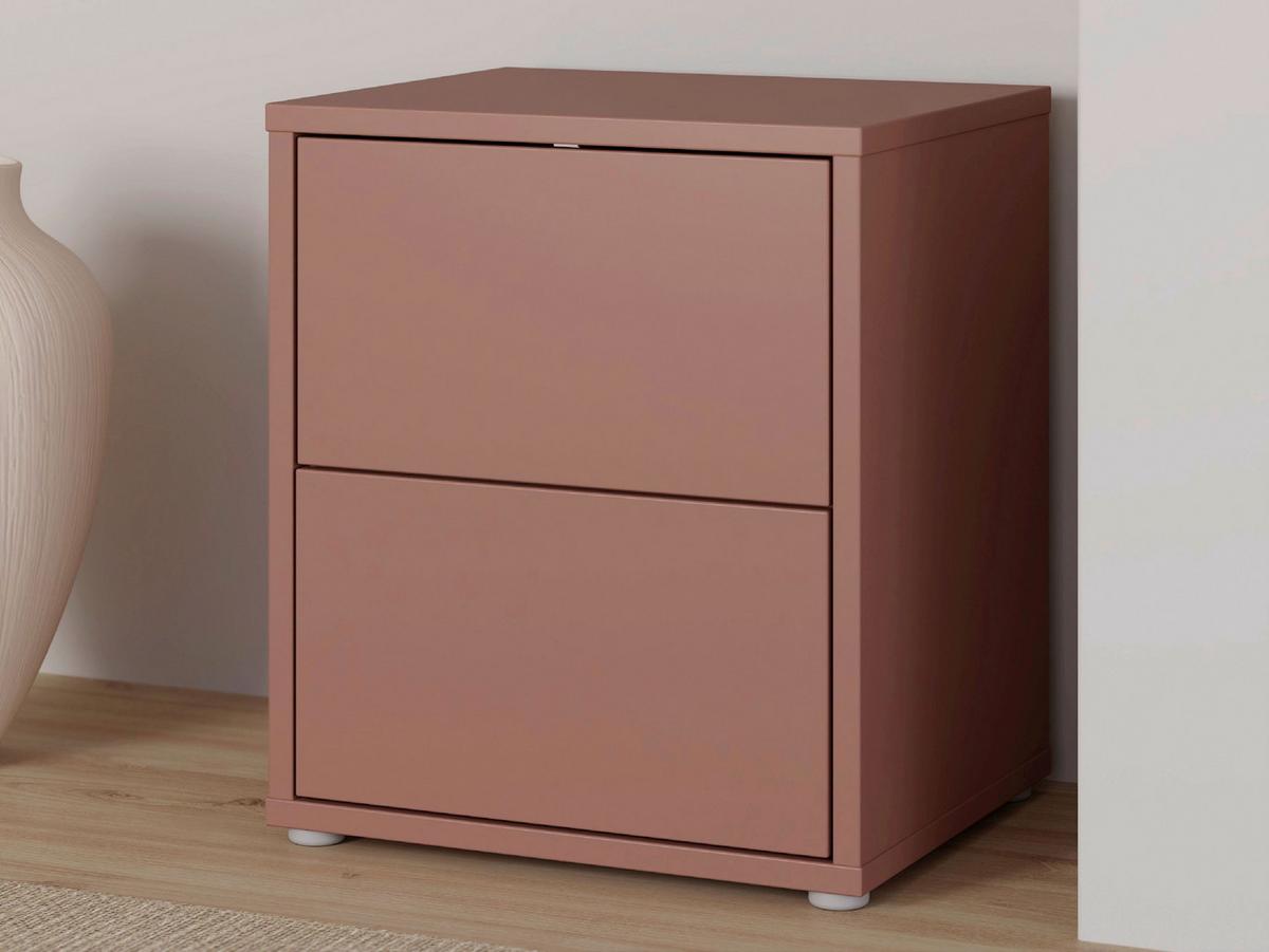 Nočna Omarica Alice, Terakota - srebrne barve/terakota, Trend, umetna masa/leseni material (50/58/42cm) - Carryhome