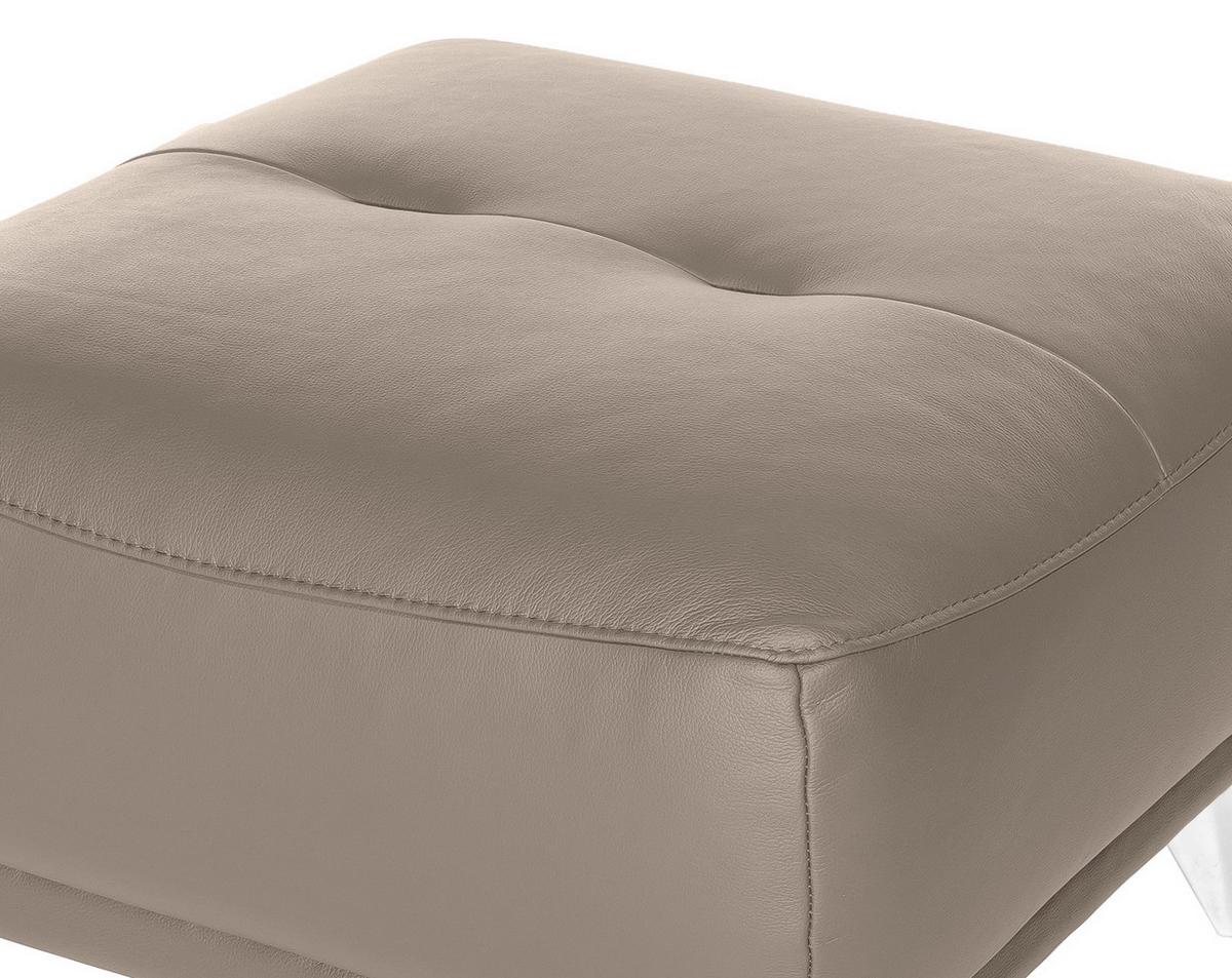 Hocker "Frisco" , sandfarben - Sandfarben/Chromfarben, MODERN, Textil/Metall (65/46/65cm) - MID.YOU