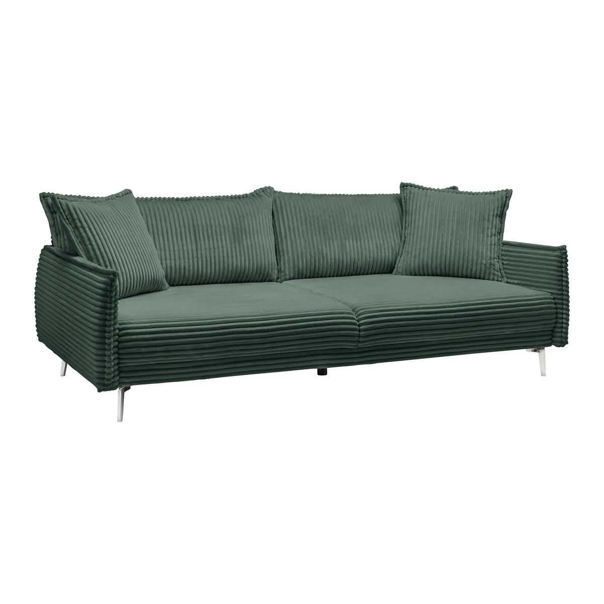 Mega Sofa Kiss - tamno zelena/boje kroma, Moderno, drvo/metal (241/90/117cm) - Mömax
