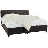 Boxbett in Dunkelbraun ca. 180x200cm - Graubraun/Schwarz, KONVENTIONELL, Holzwerkstoff/Kunststoff (180/200cm) - Mömax