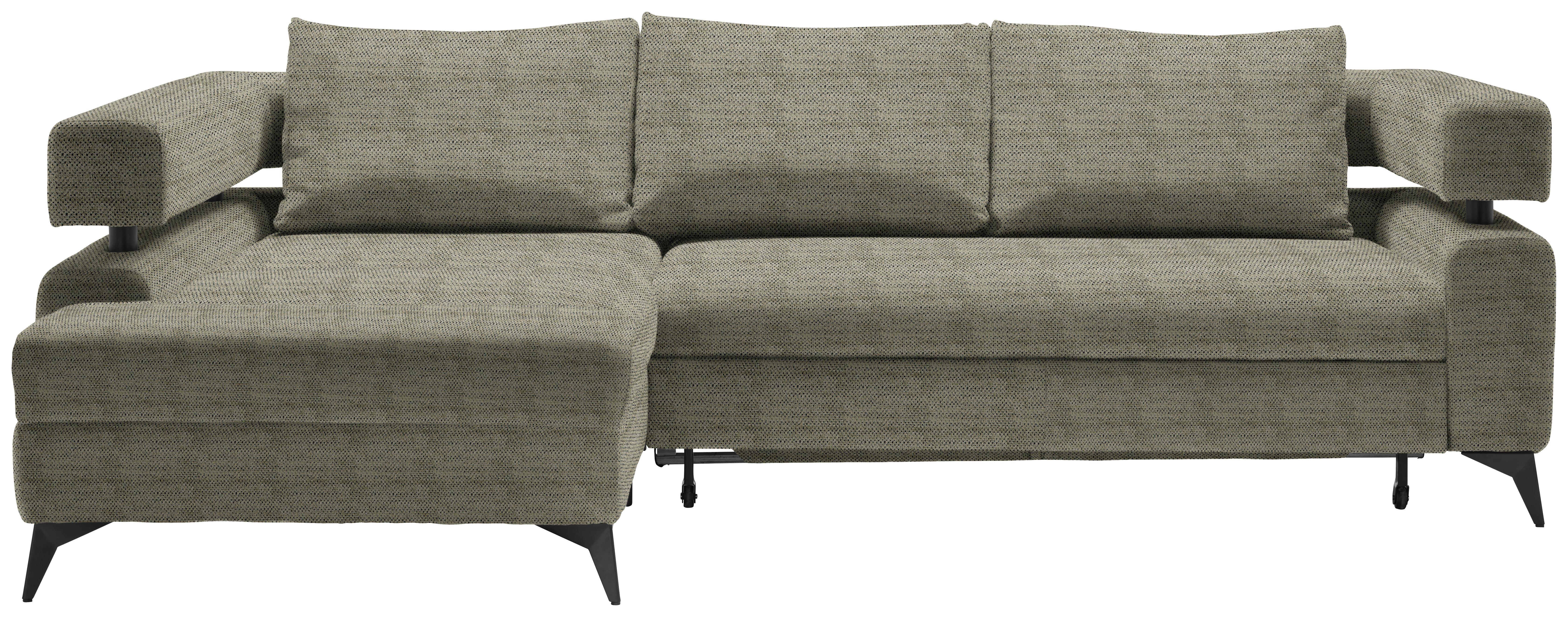 Kutna Garnitura Rosalie - maslinasto zelena/crna, Konvencionalno, tekstil/metal (184/265cm) - Modern Living
