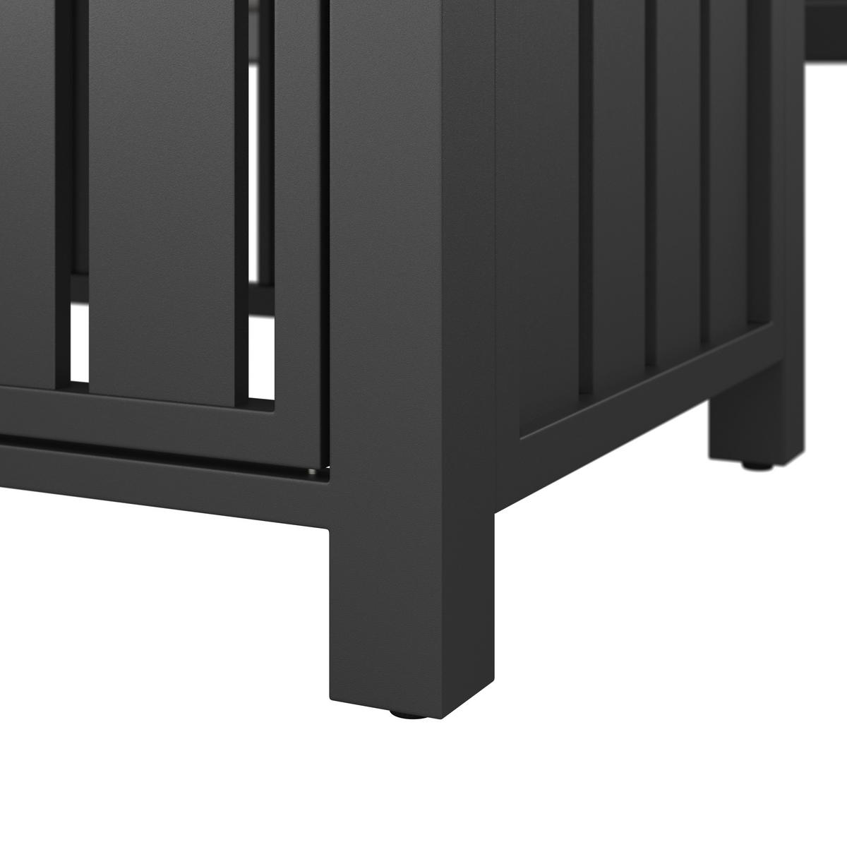 Garnitură grădină Selena - gri deschis/culoare inox, Modern, sticlă/metal (258/66/72cm) - Bessagi Garden