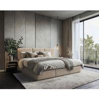 Familienbett Domino Combo Beige ca.240x200cm - Beige/Schwarz, MODERN, Holz/Holzwerkstoff (240/200cm) - MID.YOU