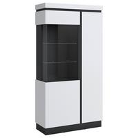 Vitrină CAMPANIA - alb/antracit, Trend, sticlă/material pe bază de lemn (103,6/200,5/40cm) - Modern Living