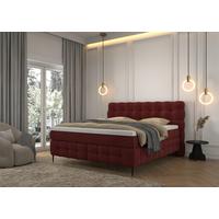 PAT BOXSPRING SCARLETT - roșu închis, Konventionell, lemn/textil (160/200cm)