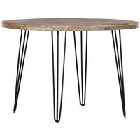 Esstisch Bottnic Naturfarben Mangoholz Rund Ø ca. 105cm - Schwarz/Naturfarben, LIFESTYLE, Holz/Metall (105/105/76cm) - Zandiara
