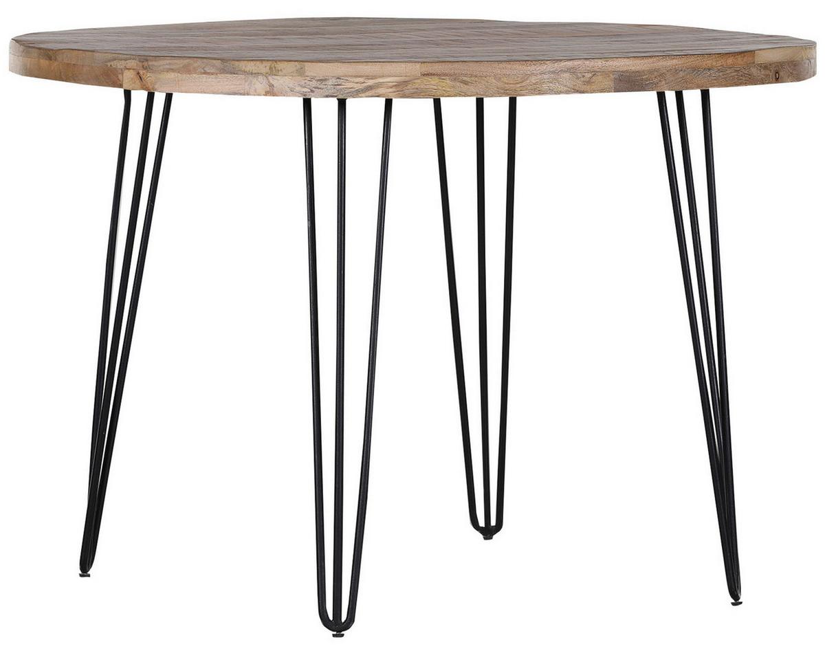 Masă BOTTNIC - culoare natur/negru, Lifestyle, lemn/metal (105/105/76cm) - Zandiara