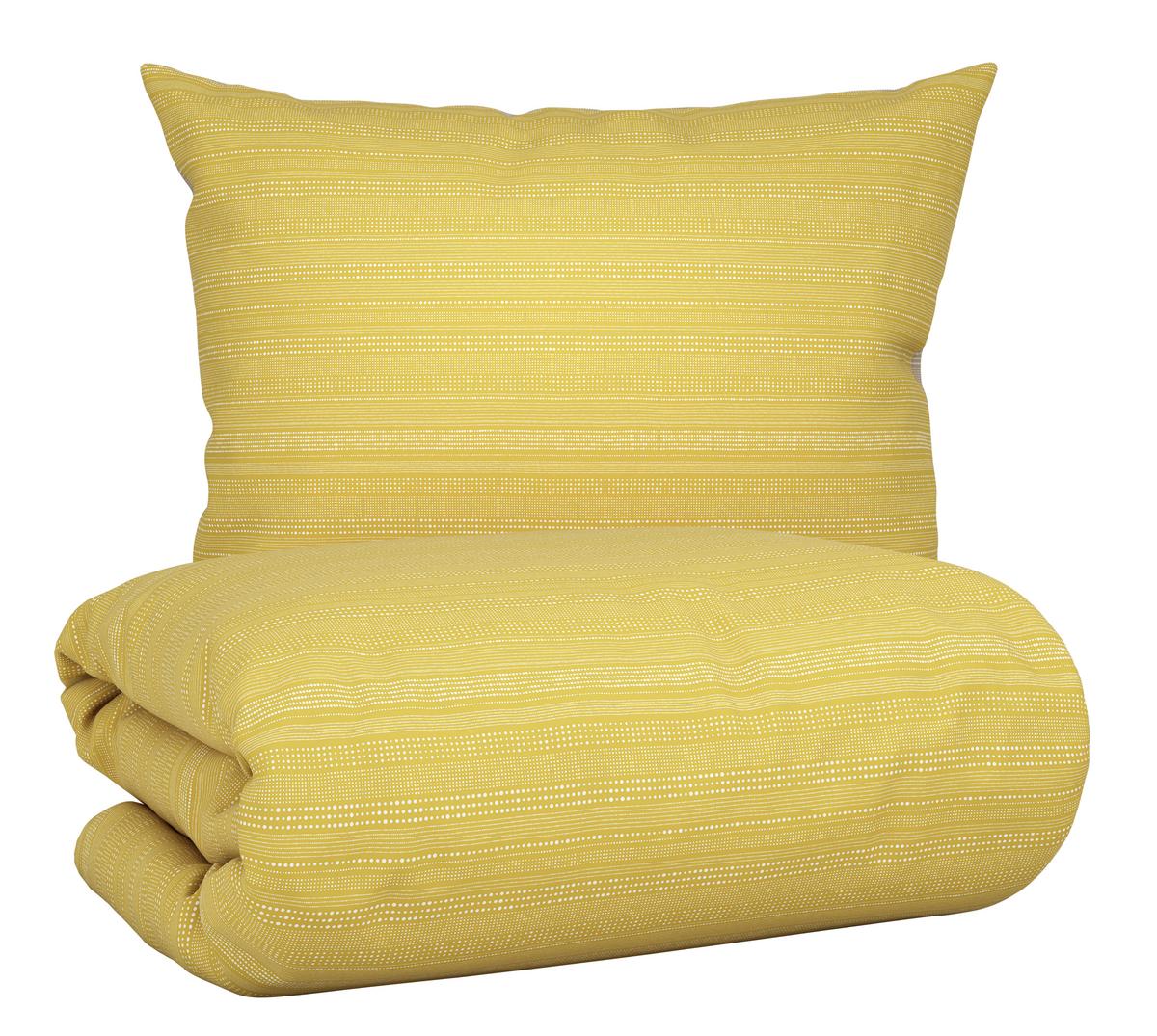 Bettwäsche Kinzura Wende ca. 160x210cm - Gelb/Braun, Konventionell, Textil (160/210cm) - Modern Living