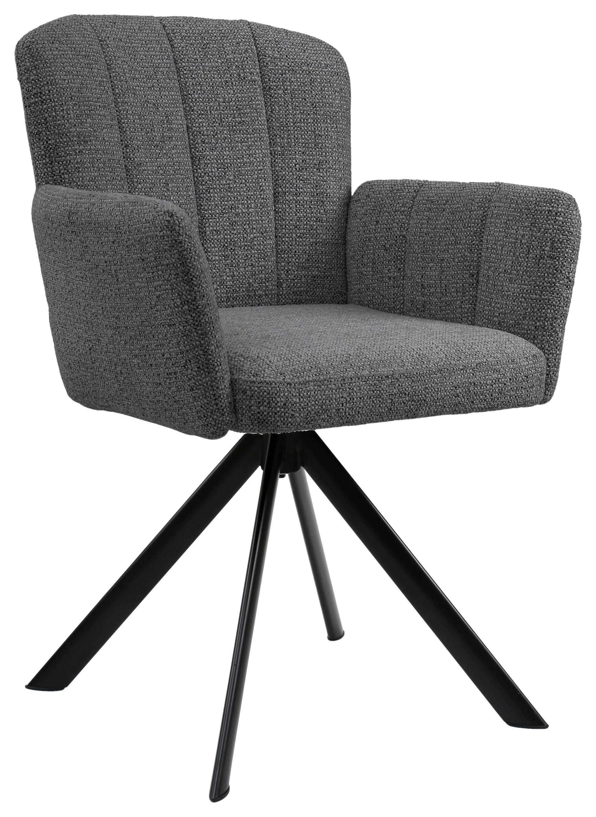 Armlehnstuhl Nora Grau/Schwarz - Schwarz/Grau, Modern, Holz/Textil (61/87/65cm) - Premium Living