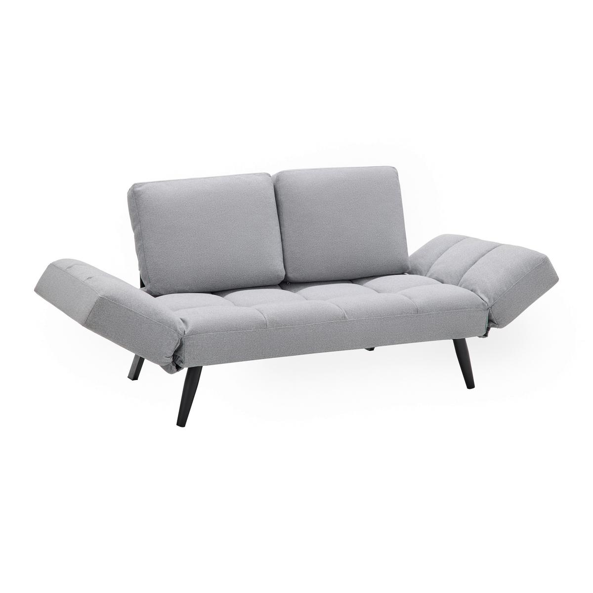 SOFA Z FUNKCJĄ SPANIA AURELIA - jasnoszary/czarny, Modern, metal/drewno (191/73/78cm) - Bessagi Home