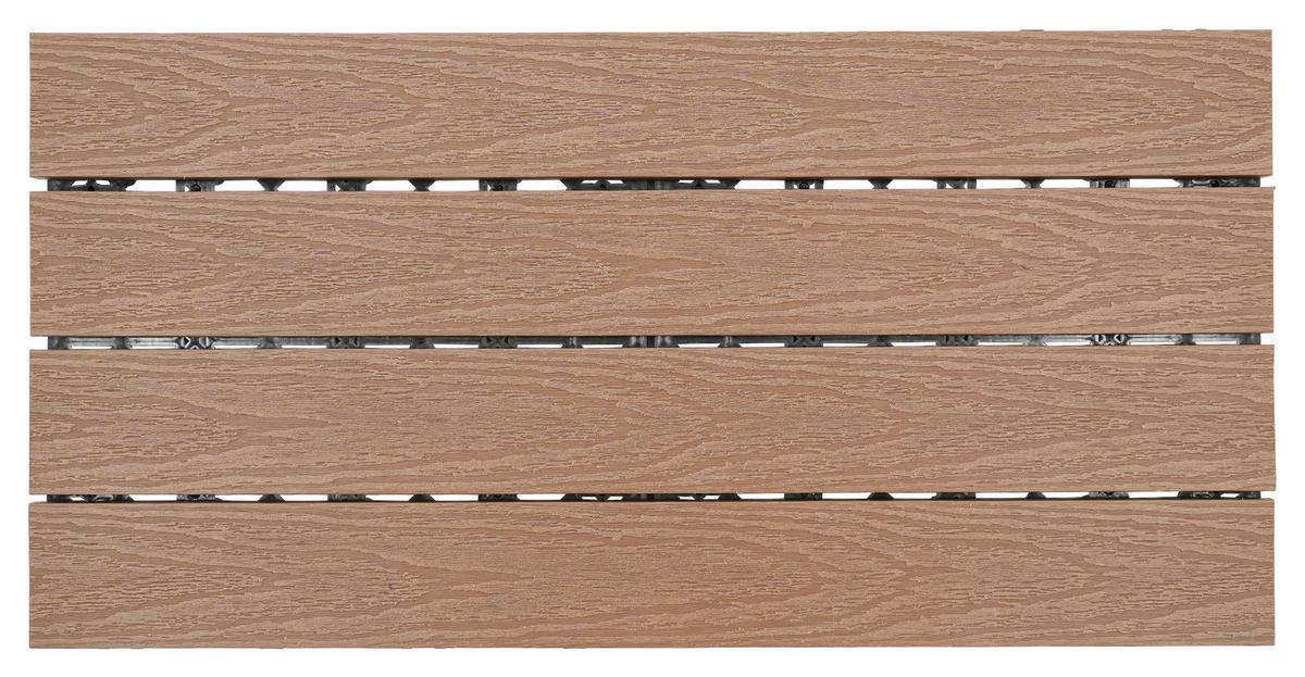 PŁYTKA TARASOWA PREMIUM 6ER SET - kolor drewna tekowego, materiał drewnopochodny (30/60/2,1cm) - Ambia Garden