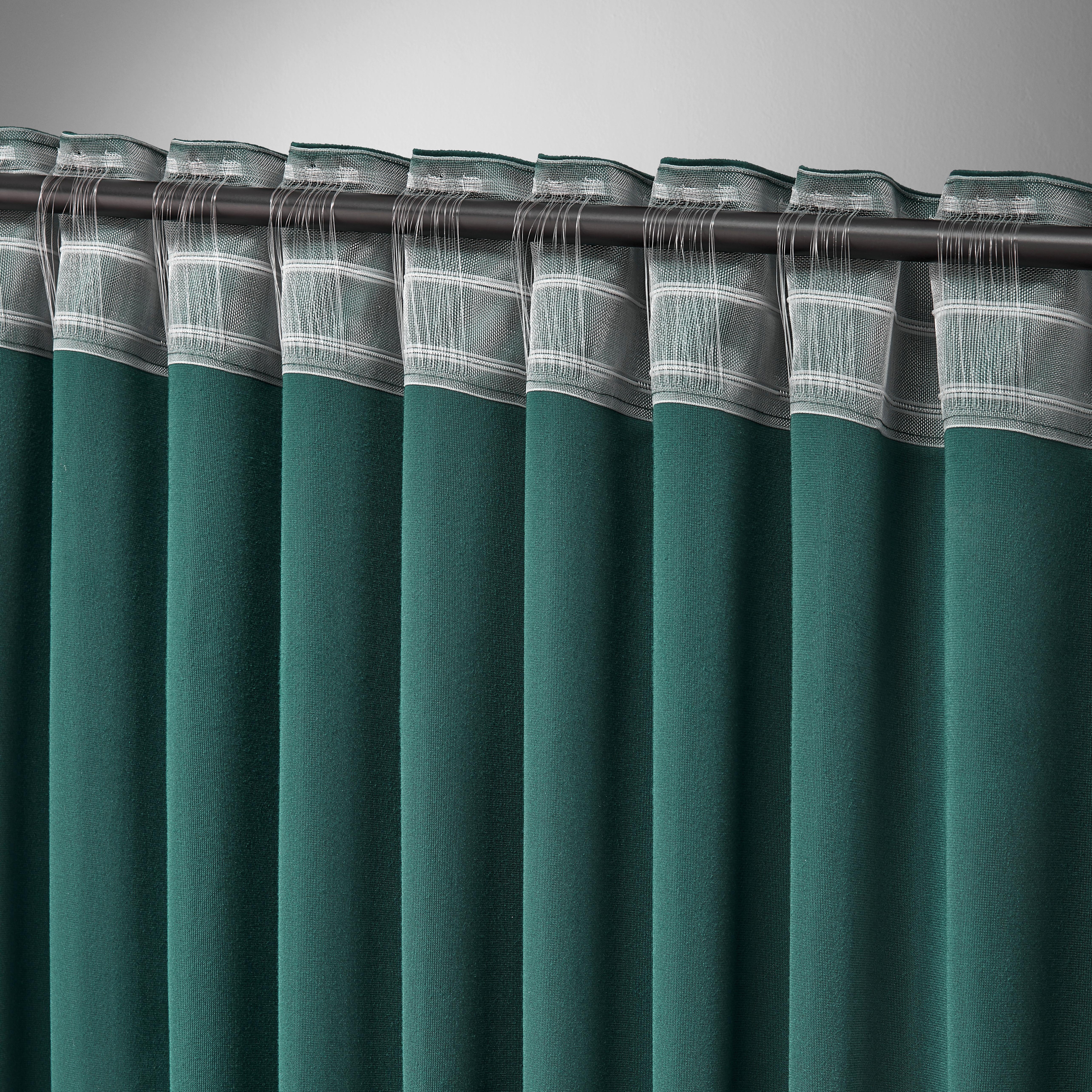 GARDINLÄNGD VIOLA - mörkgrön, Klassisk, textil (140/245cm) - Premium Living